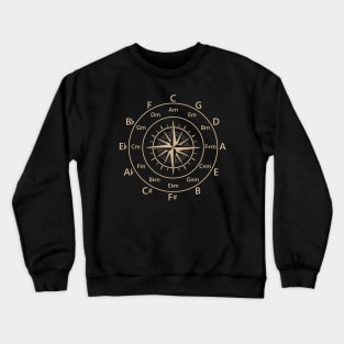 Circle of Fifths Old Compass Style Light Brown Crewneck Sweatshirt